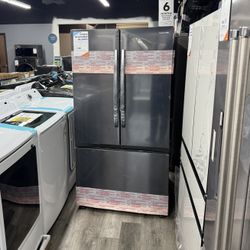 Samsung 32 cu. ft. Mega Capacity Standard Depth 3-Door French Door Refrigerator in Matte Black Steel with Dual Auto Ice Maker💥FINANCING AVAILABLE 💥