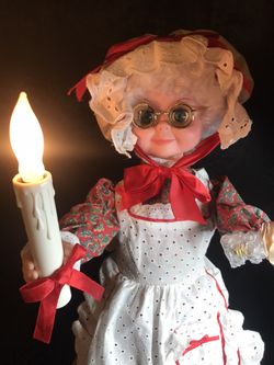 Vintage Telco Ceramic Christmas Motionette Illuminated Mrs Santa Claus