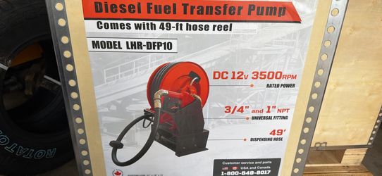 New 12v 49’ Deisel pump reel Hose Nozzle kit