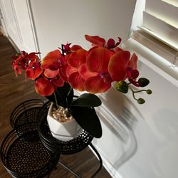 Coral Colored Pink Fake Orchid Decor 