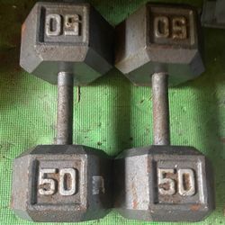 PAIR OF 50 LB. DUMBBELLS 