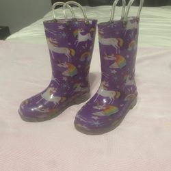  Unicorn Rainboots Size 10