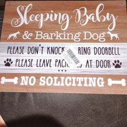 Wooden Sleeping Baby Plaque 