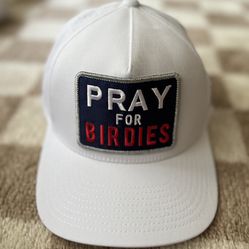 G/Fore Mens SnapBack Golf Hat PRAY FOR BIRDIES White  