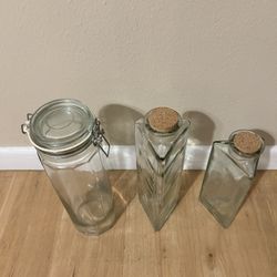 Set of 3 Glass Jars