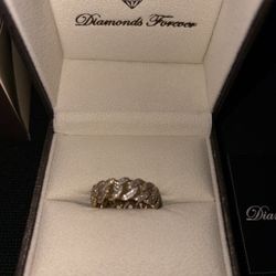 14k Cuban Diamond Ring Size 10