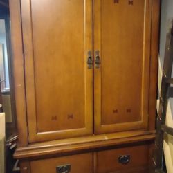 Tall Large Oak Cabinet Storage