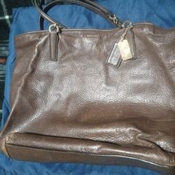 Brown Pebble Leather Coach Purse