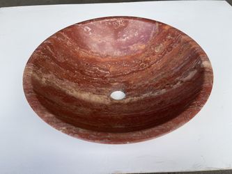 Natural Stone Red Travertine Exotic Vanity Sink Bowl