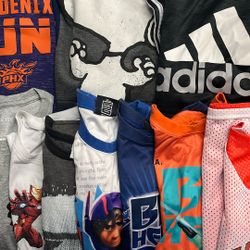 Lot Of 9 - Hoodies (3), 3 Big Hero 6 Shirts, Nike Shirt, Avengers Shirt & Suns Reversible Jersey Tank Top Youth Medium 10/12