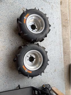 Pair of Kenda Sand Gecko 21x11-10 Tires on ITP Aluminum Wheels - 4/110