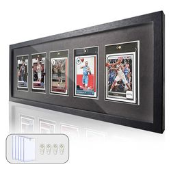 Sports Card Display Frame with Tempered Glass, Wall Mount Trading Card Display 3 for 50 Or 1 for 25