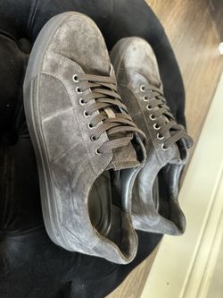 Vince Larsen Men’s Size 11 Gray Suede Sneakers Lace Up Casual Leather Insoles
