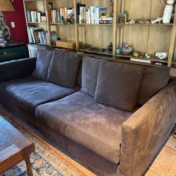 Luxury chocolate brown, velvet, sofa