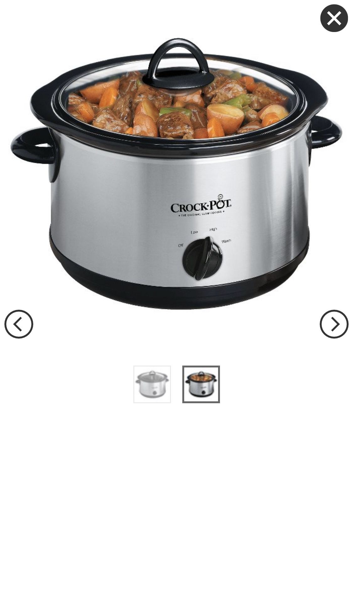 Crock-Pot 4.5qt Manual Slow Cooker