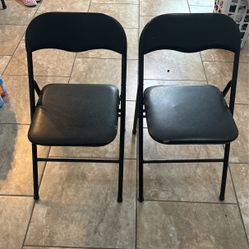2 Black Metal Chairs 
