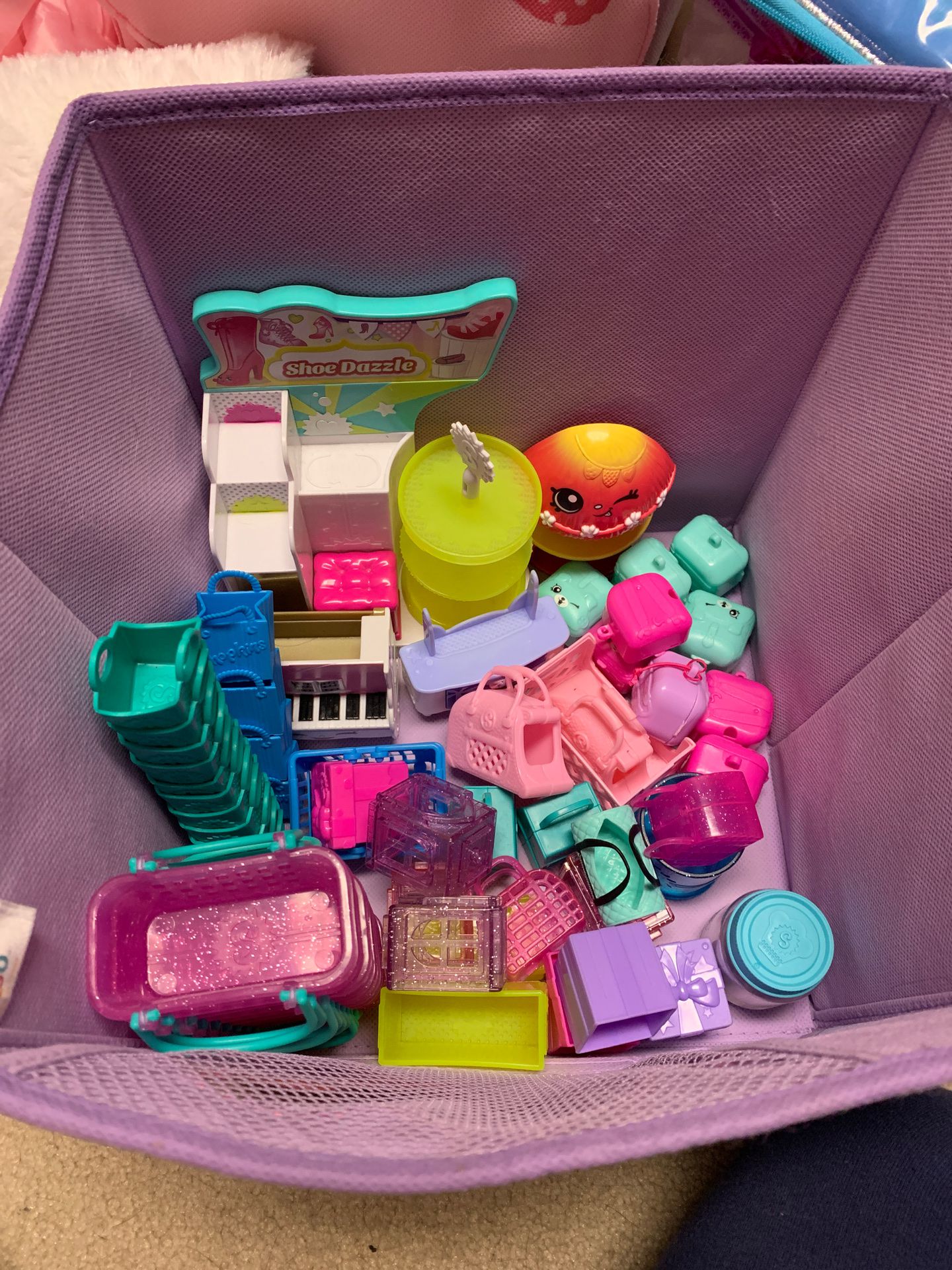 Shopkins and accessories. Mostly 2-3 years old.