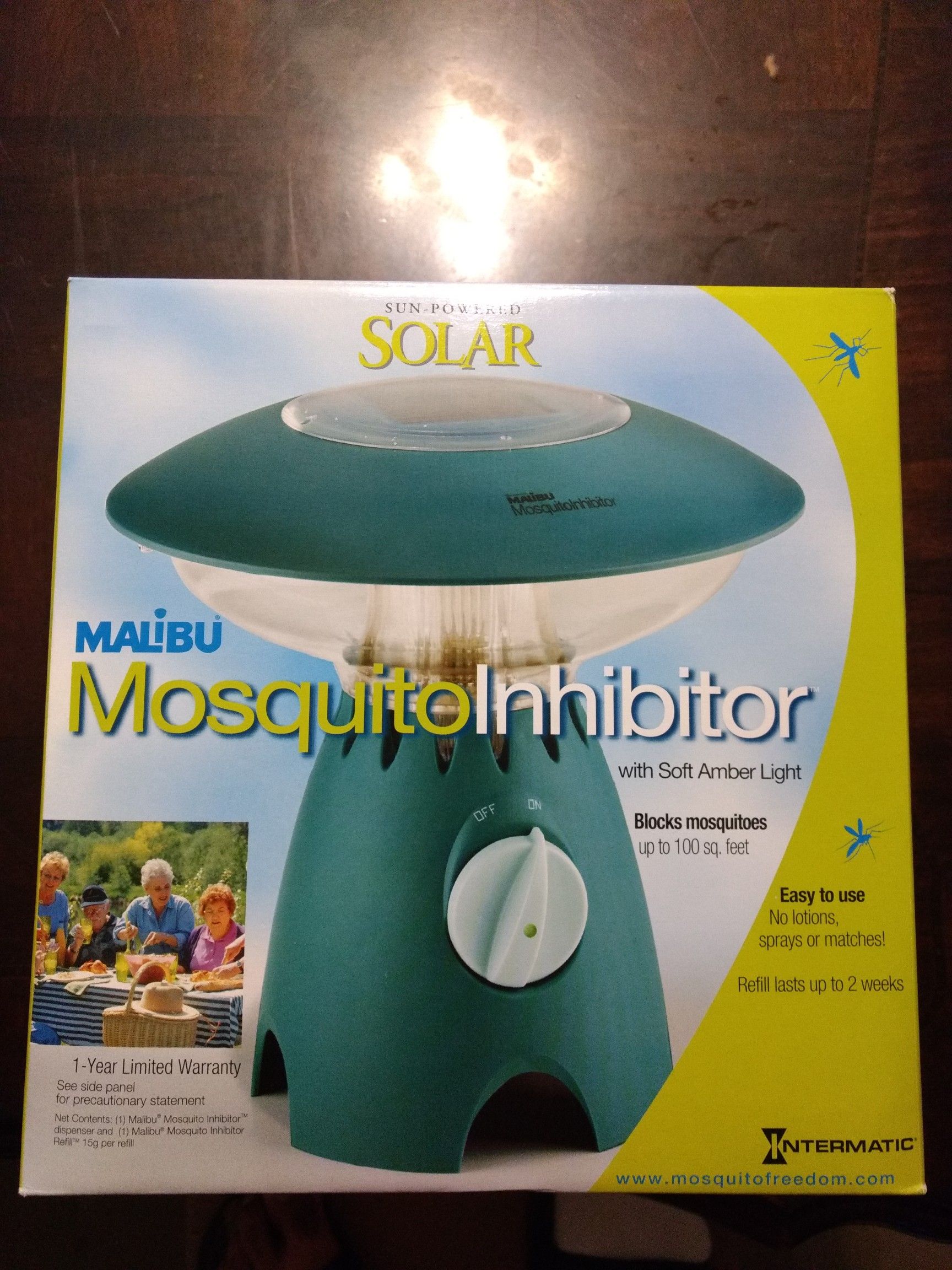 Malibu sun powered mosquito inhibitor