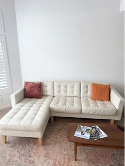 White leather ikea couch sectional