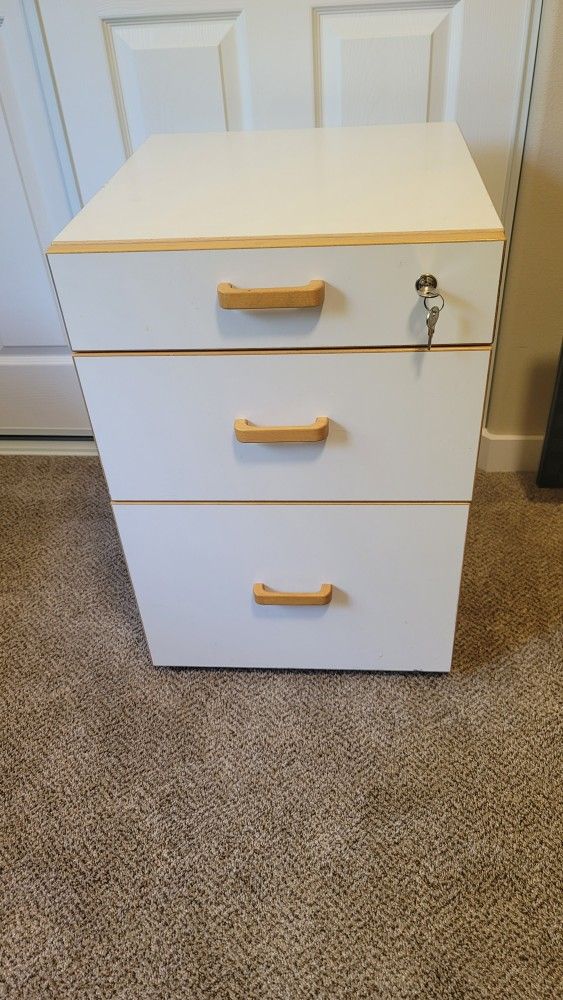 Desk Cabinet 3 Drawers (Bottom Is File Cabinet)