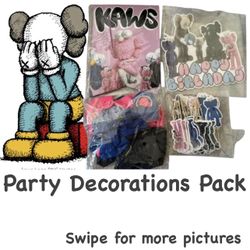 Kaws Inspired Birthday Party Decorations Set Banner Balloons Cupcake Toppers
