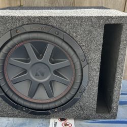 10 Inch Kicker Comp VR Dual Voice Coil 4 Ohm Car Stereo Sub Subwoofer In Ported Box Work Good Like New 