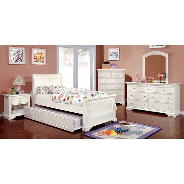 4PC WHITE TWIN BEDROOM SET