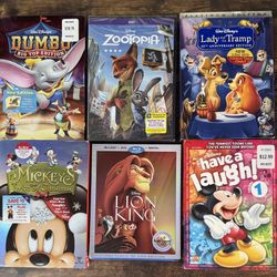 NEW and SEALED Disney DVDs and Blu Rays $5 each