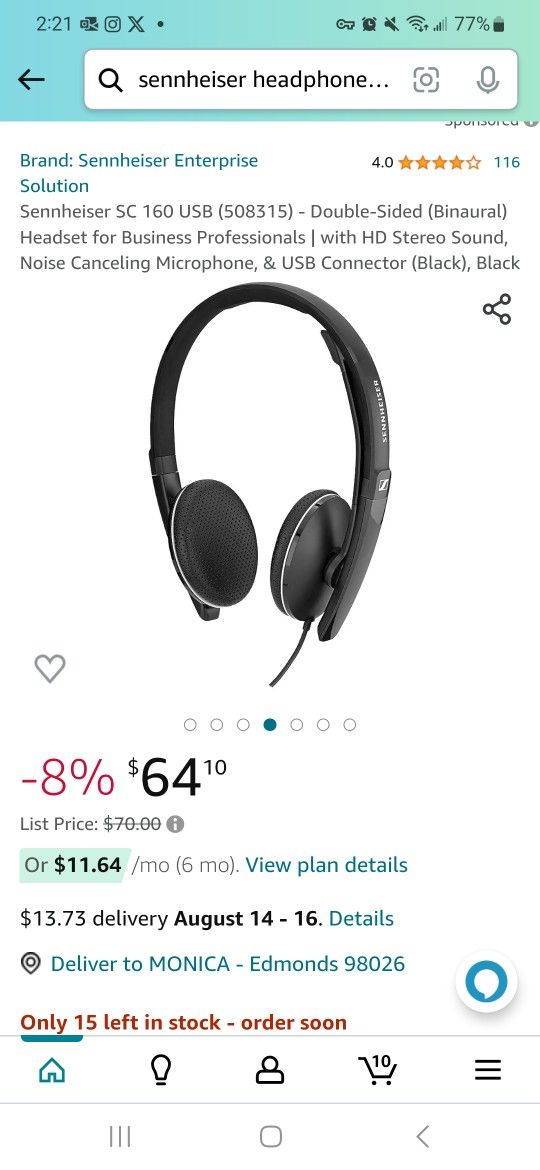 Sennheiser SC 160 Headphones 