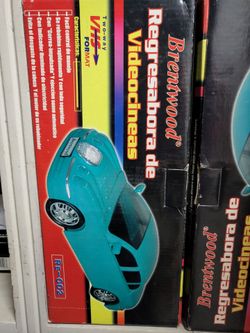 Brentwood teal sports car-shaped VHS video cassette