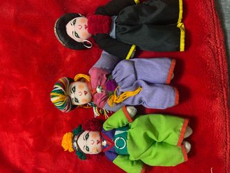 Set of 3 Traditional Folk Costume Dolls