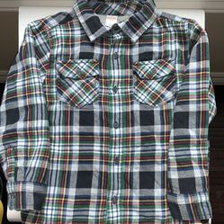 Gymboree Boys Button Up Plaid Flannel Shirt Size 5-6