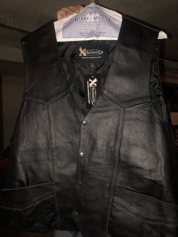 4xl motorcycle leather vest