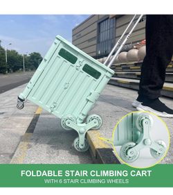 Foldable Utility Cart with Stair Climbing Wheels,