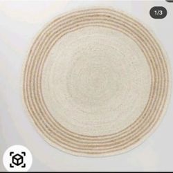 $80ππR71#5 $80 Round 6' Multi Stripe
Braided Jute Area Rug Cream/Tan - Hearth
& Hand"m with Magnolia