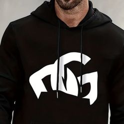 D & G Black And White Paint Style Hoodie Sweatshirt 