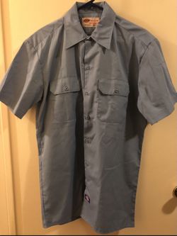 New DICKIES Work Shirt Blue Medium 