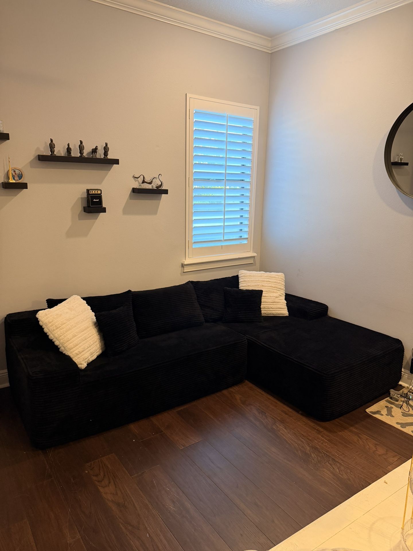 L Shape Black Couch NEW