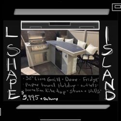 L-shaped Outdoor Bbq Island Backyard Kitchen 