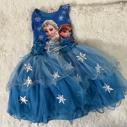 Brand New Girls Dress Frozen Elsa And Anna Size 3t / 4t