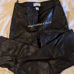 Hugo Buscati Collection 6 Tall, Fully Lined Genuine Black Leather 28x34, Belt Loops, Boot Cut, So Very Soft. East Or West