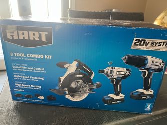 BRAND NEW HART 3 tool combo kit Drill, impact driver, circular saw and storage bag TOOLS ONLY