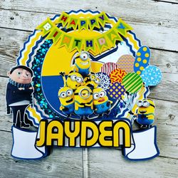 Personalized Minions Cake Topper 