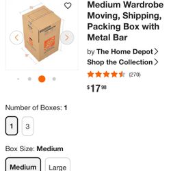 Wardrobe, Moving Boxes Home Depot