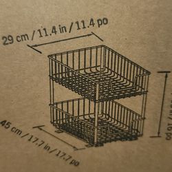 Two tier under cabinet wire pull out drawers