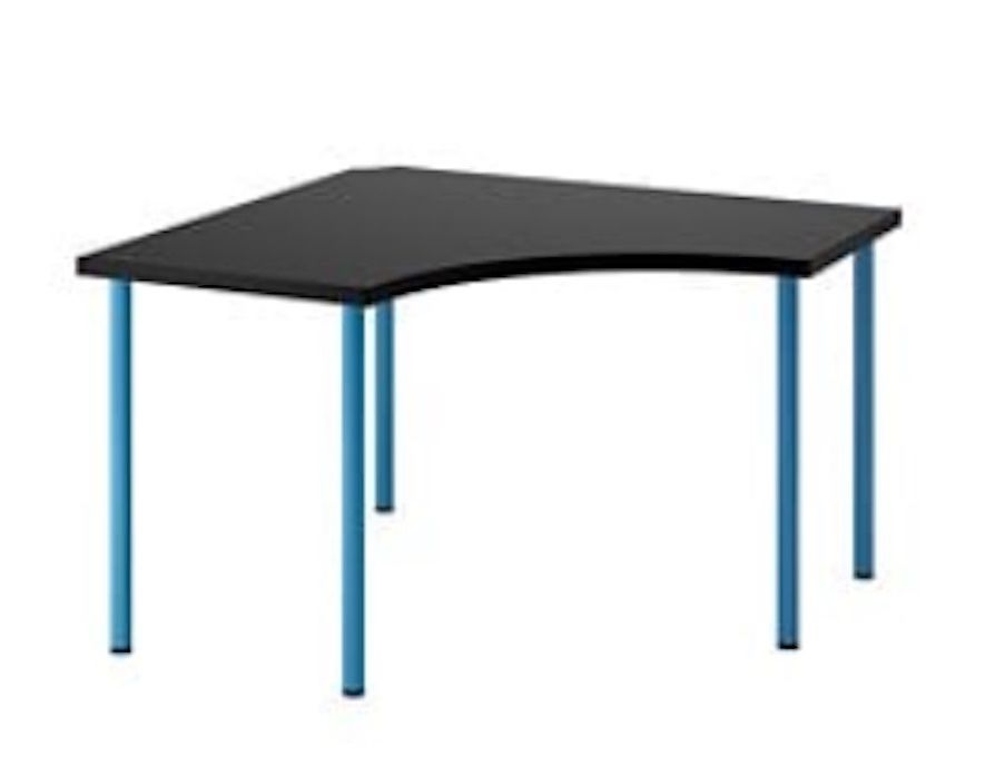 Corner desk/table with clamp-on keyboard tray