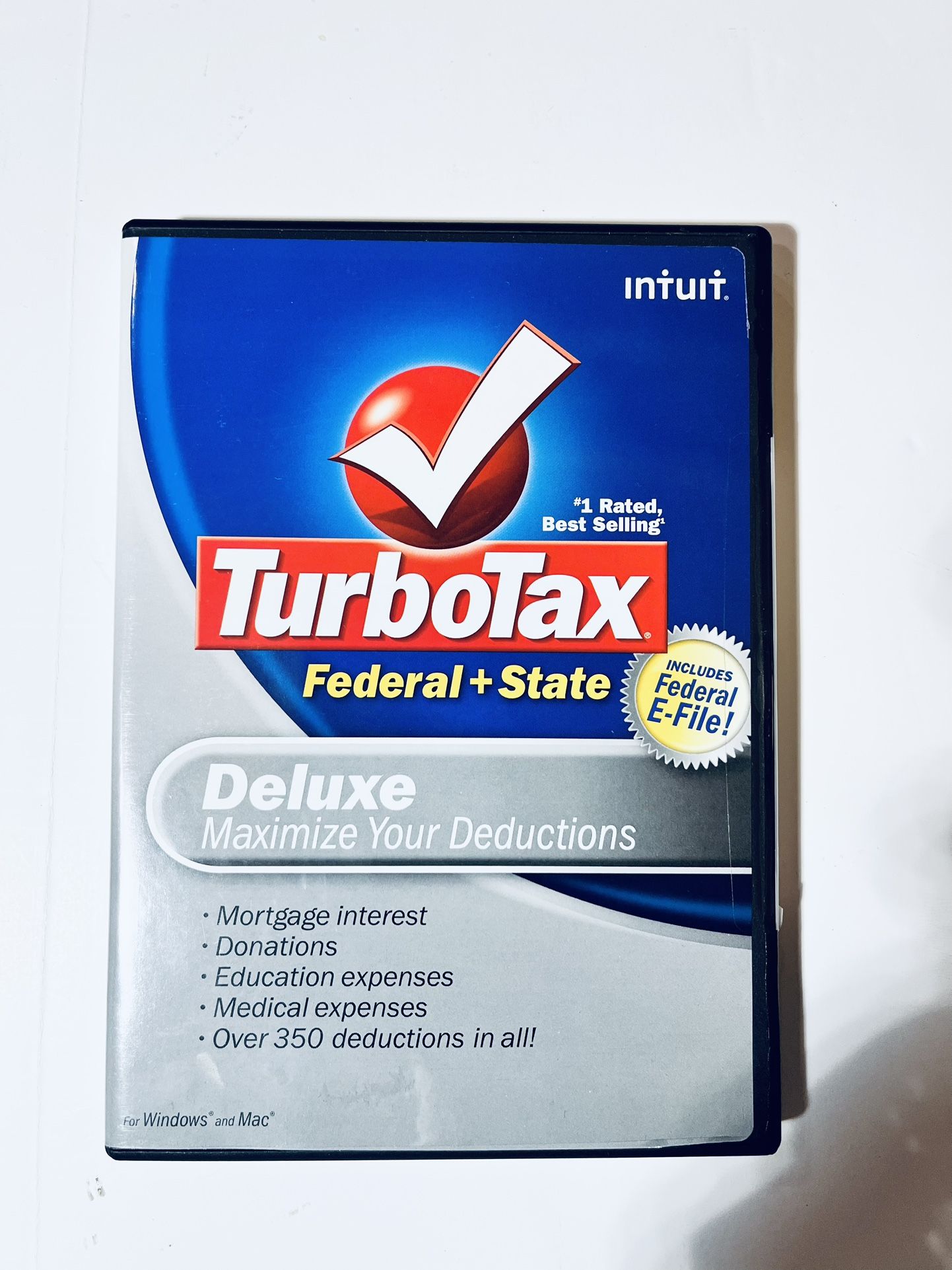 Turbotax 2008 Deluxe Federal + State Windows/Mac New In Box