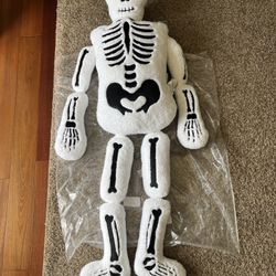Storehouse Plush Skeleton Pillow 5 Foot Halloween Decor TikTok Viral HTF