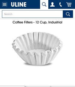 Coffee Filters - 12 Cup, Industrial - Sold by ULINE 3,000 pieces