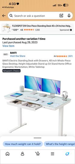 Standing computer table for pick up near Hicksville Ny